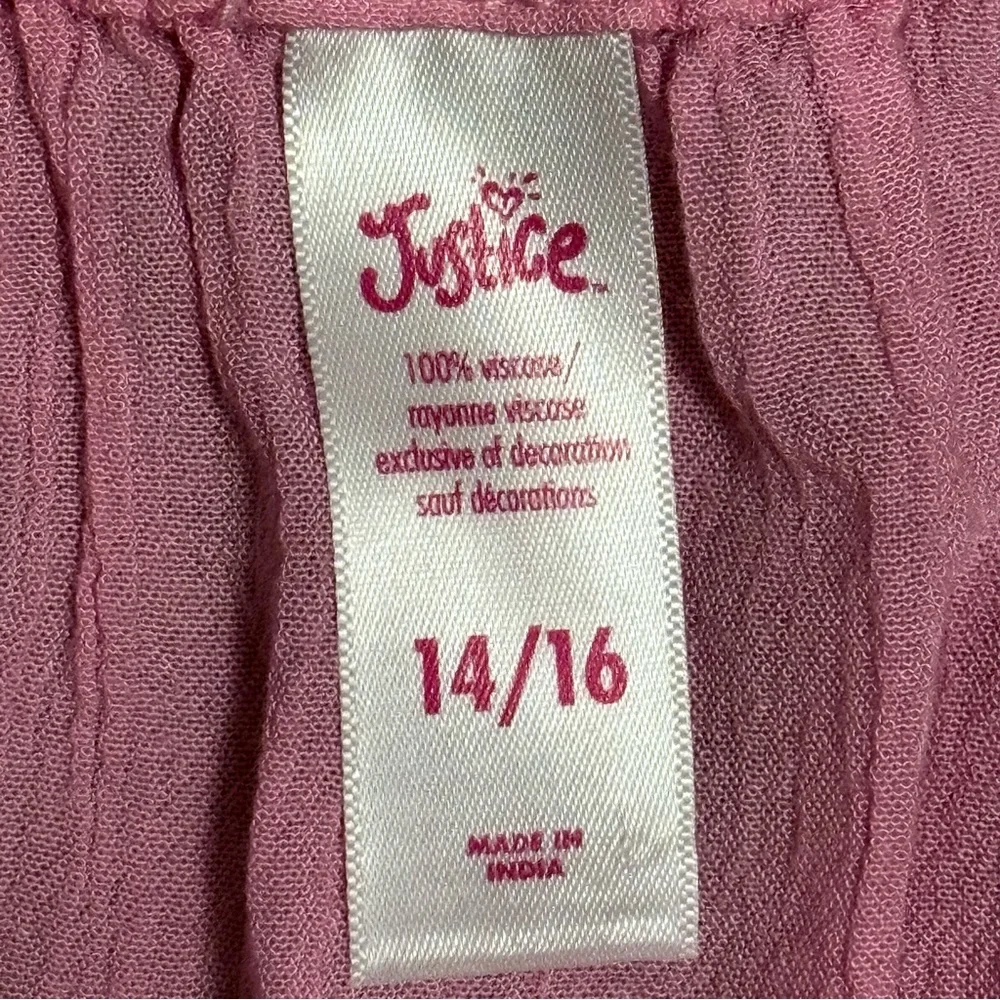 Justice Pink Ruffle Sleeve Blouse